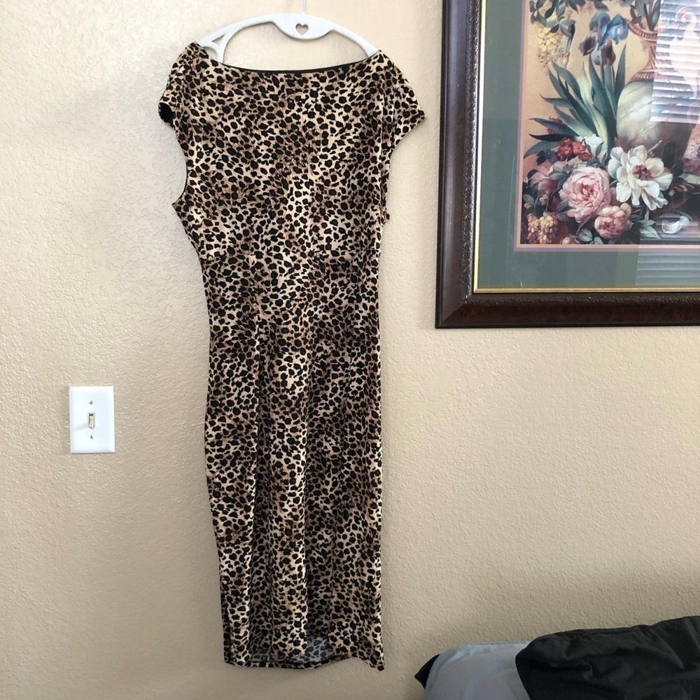 Vintage Evan Picone Cheetah Print Dress Size 12 - Picture 2 of 3